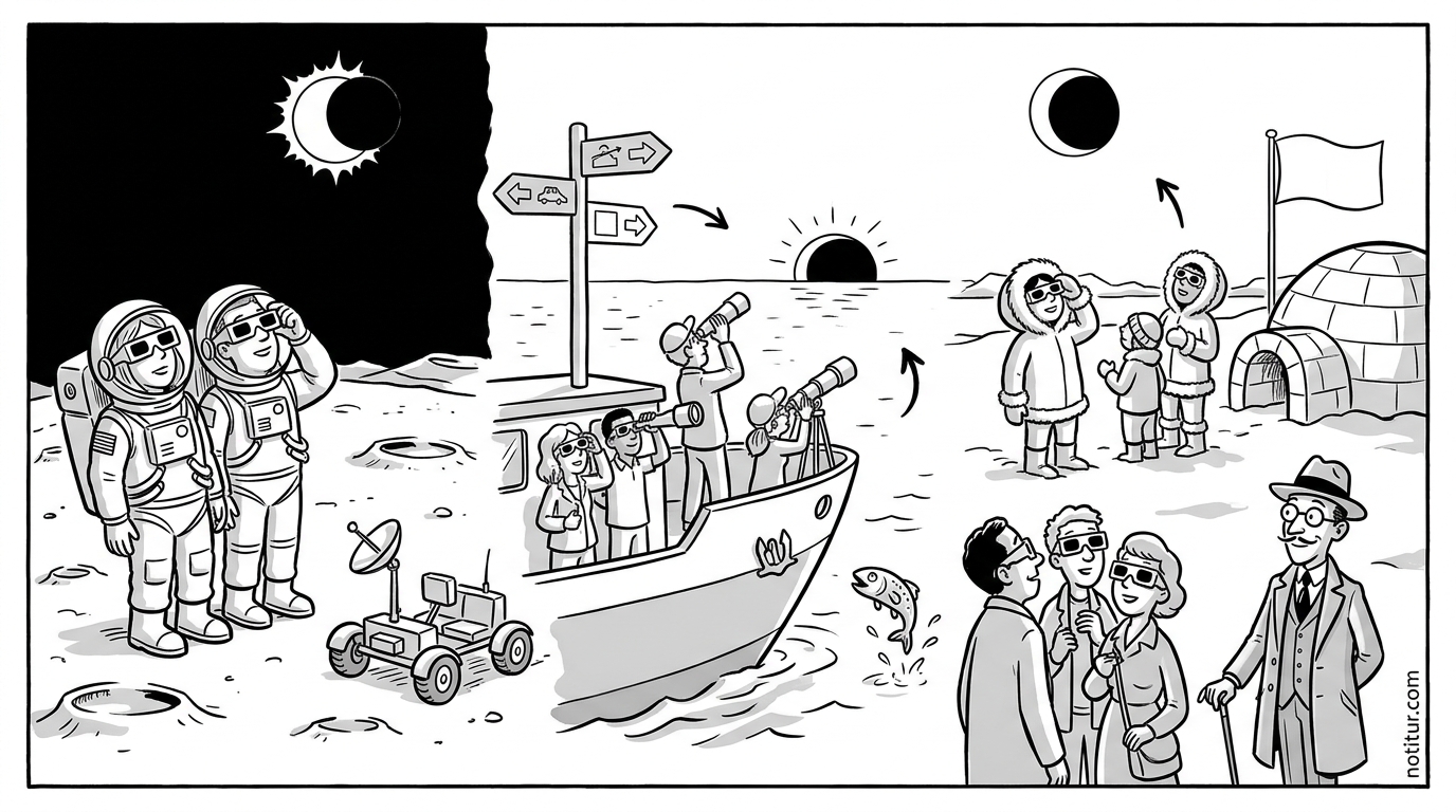 Los otros dos lugares desde los que ver el eclipse solar (y no es España)